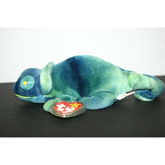 TY Beanie Baby Rainbow Chameleon Iguana 1997 PVC Pellets blue 4037 SET McD's - Picture 5 of 12
